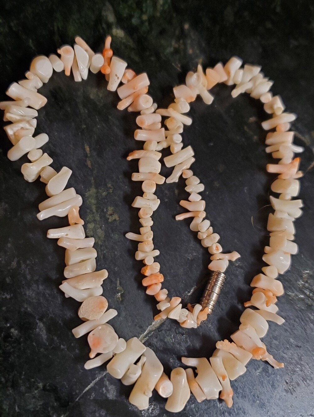 Vintage Angle Skin Coral Necklace And Matching Bracelet Set